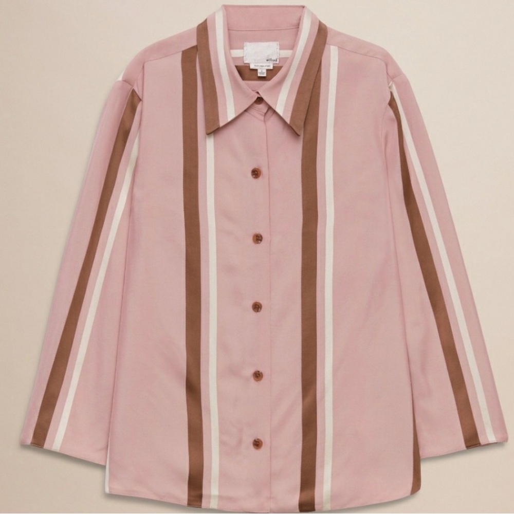 Le Fou by Wilfred - Aritzia - Racine Blouse - Dusty Cedar Stripe - S